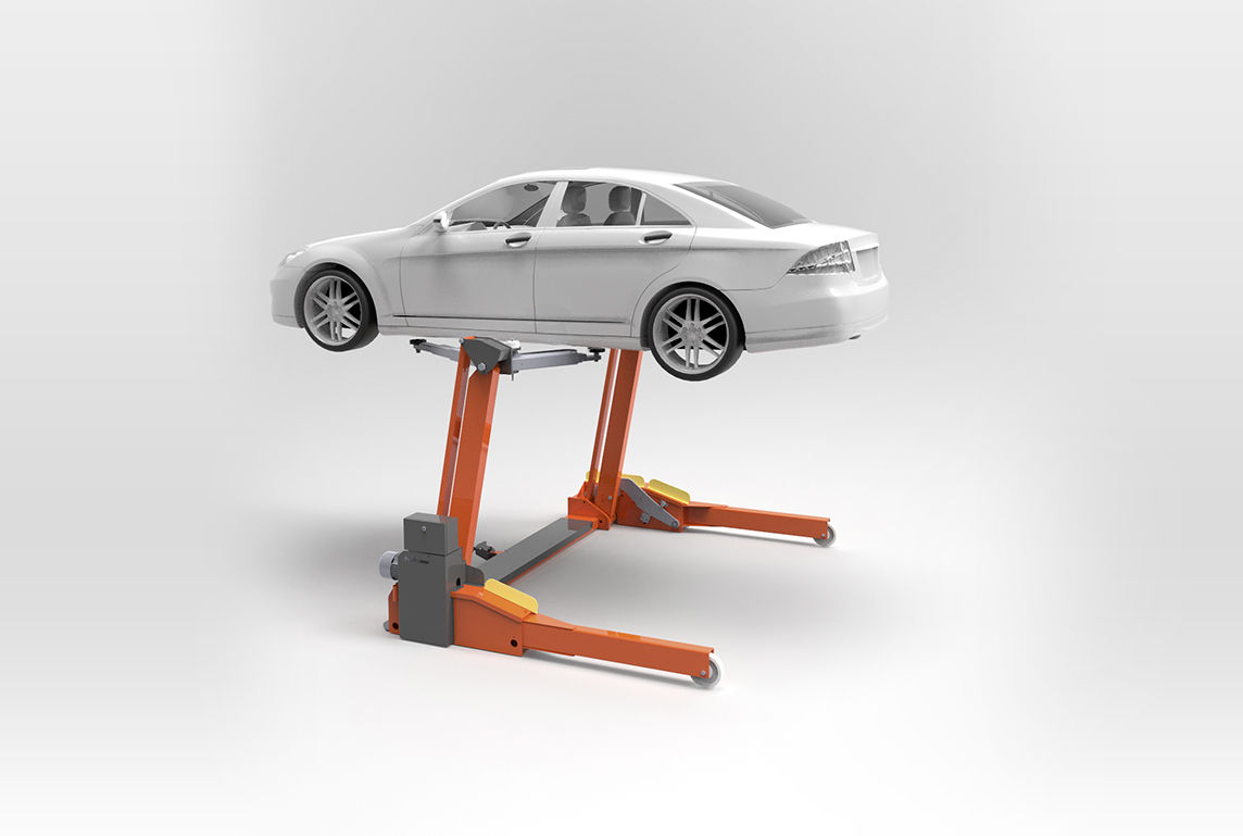 Vehicle hoist for service and repair of automobiles